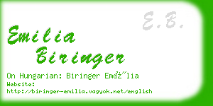 emilia biringer business card